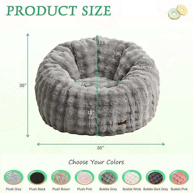 Hobestluk Bean Bag Chair Oversized Bean Bag Chair - Image 2