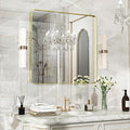 32×32 Glod Bathroom Mirror, Rectangular Bathroom Vanity Mirror by FunMemories