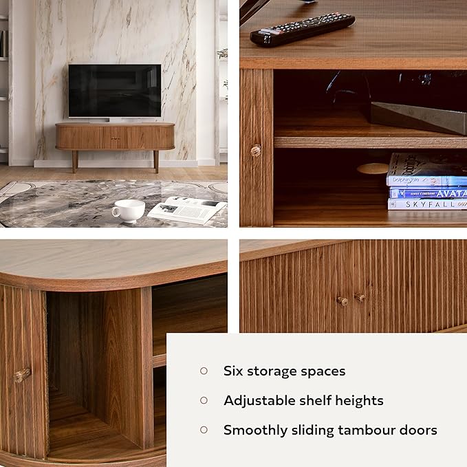 WERMO 55'' TV Stand with Storage and Shelves - Image 3