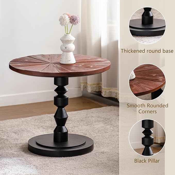 Wood Emd Table, Modern Round Side Table - Image 3