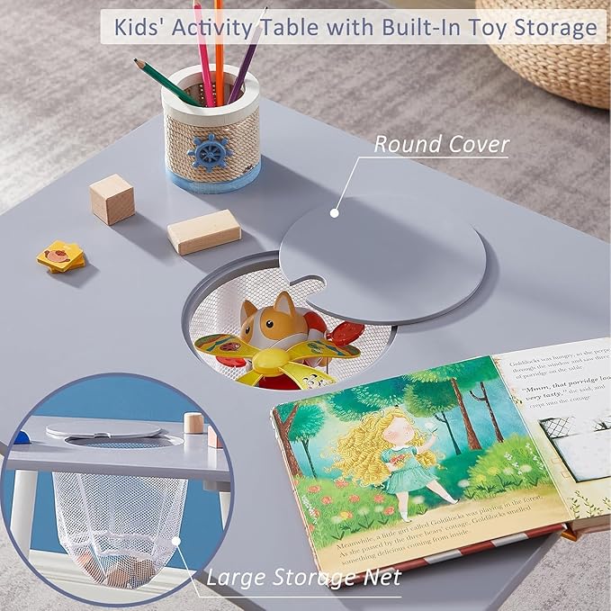 VECELO Activity Table and 2 Chair Set - Image 3