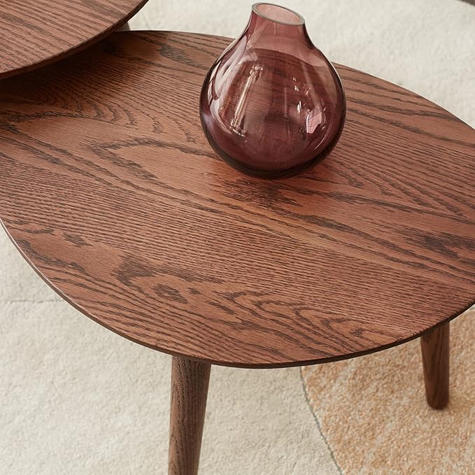 Small Oval Coffee Table, 33.5" Mid Century Modern Coffee Table - Image 5