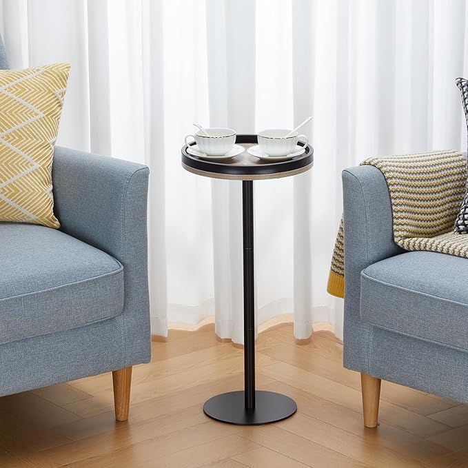 Round Drink Table, Small Pedestal Table, Small Round Side Table - Image 6