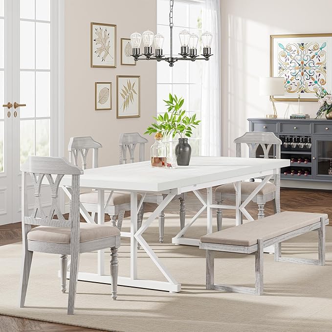 Tribesigns Farmhouse Dining Table - Image 4