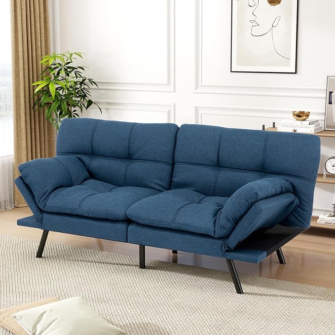 Vipbear Futon Sofa Bed Couch, Space-Saving Loveseat by VipbearLiving