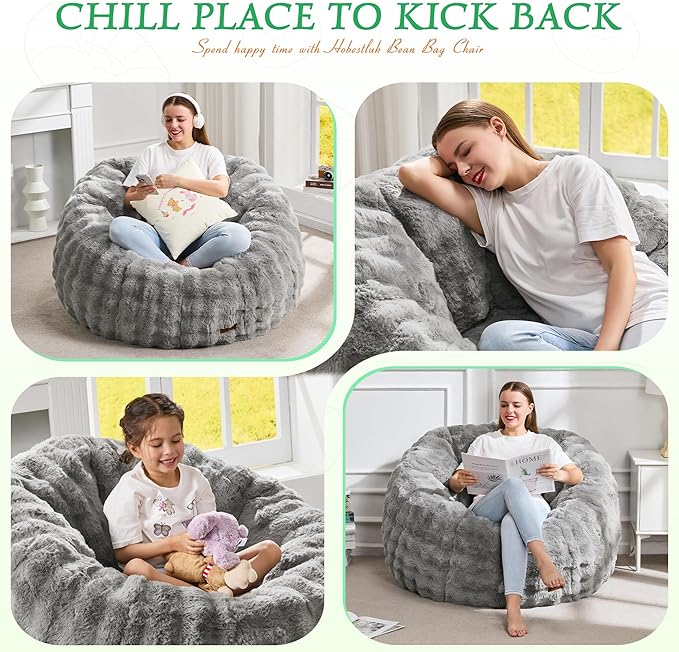 Hobestluk Bean Bag Chair Oversized Bean Bag Chair - Image 5