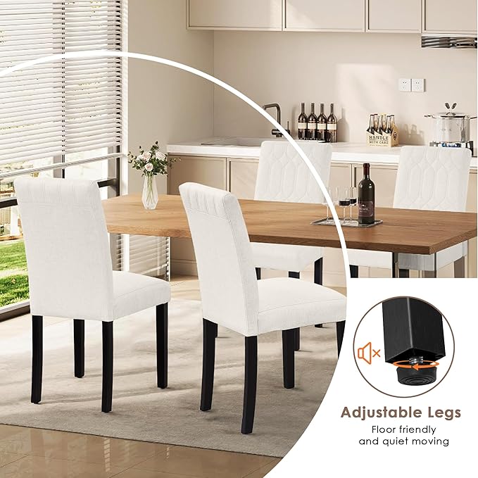 VECELO Upholstered Dining Chairs Set of 2, Modern Accent Parsons - Image 7