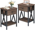 VECELO Nightstands Set of 2, Modern Bedside End Tables, Night Stands by VECELO