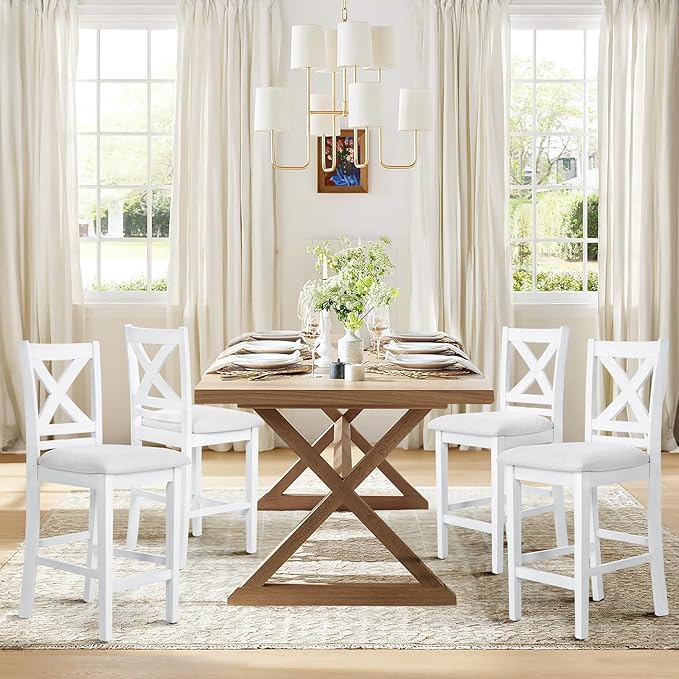 COLAMY Counter Height Bar Stools Set of 4, Kitchen Island Stools - Image 2