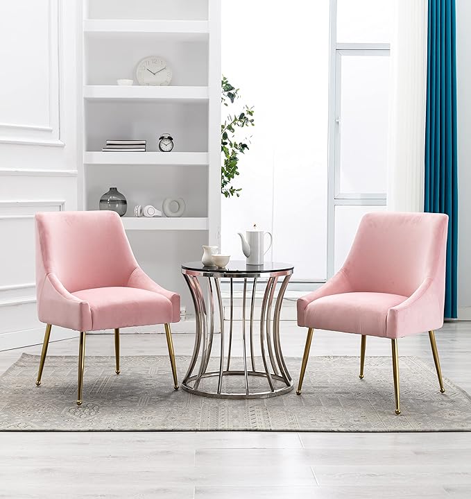 Velvet Dining Chairs Set of 2, Furniture Collection Modern Contemporary - Image 2