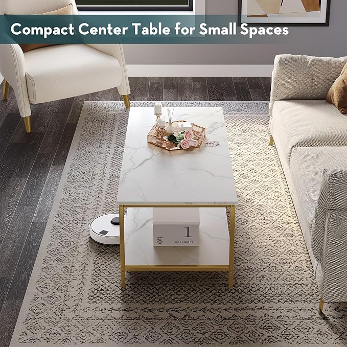 SAYGOER Modern 2-Tier Coffee Table - Image 4