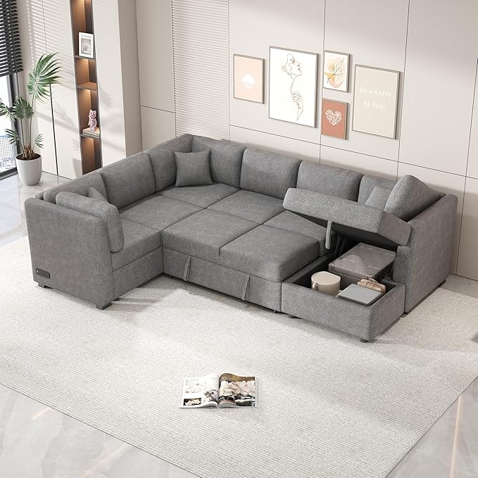 Ball & Cast 108.6" Sleeper Sectional Pull Out Sofa - Image 6