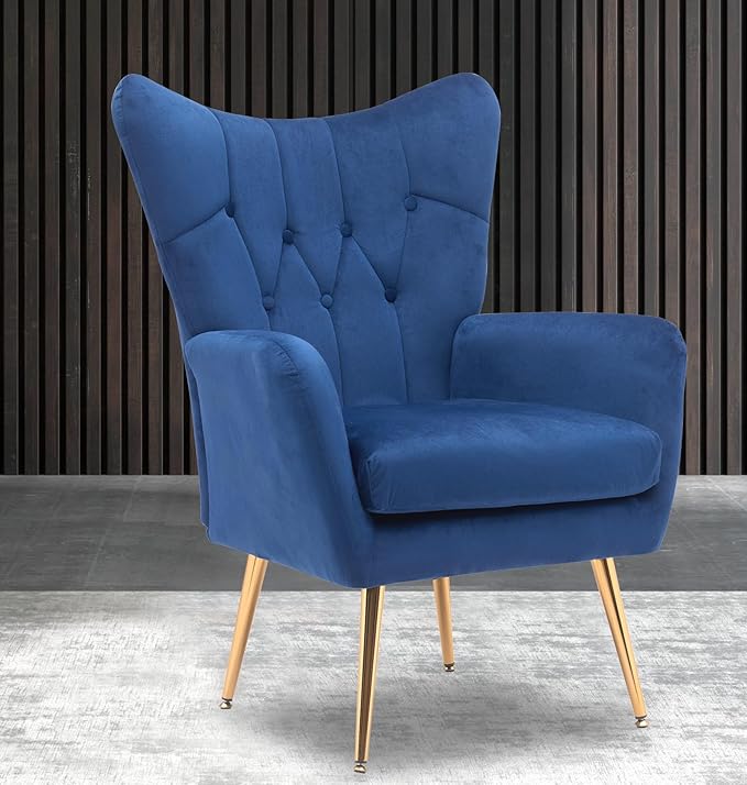 Container Furniture Direct Modern Chic Mid-Century Velvet Accent Armchair - Image 2