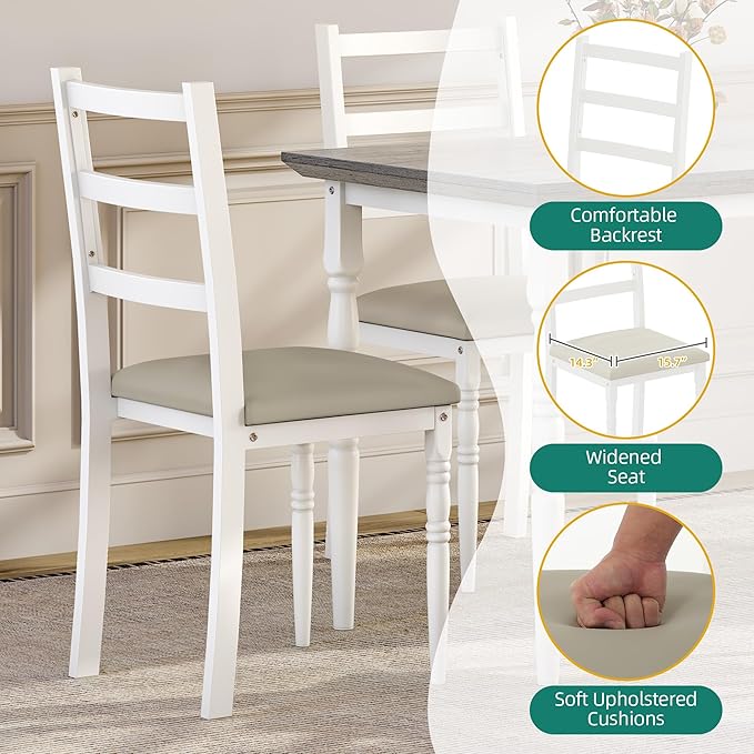 DWVO 5-Piece Dining Table Set for 4, Kitchen Dining Room Table - Image 3