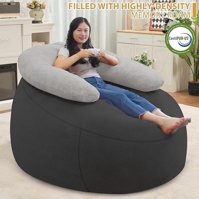 HABUTWAY Bean Bag Chair with U-Shaped Pillow - Image 4