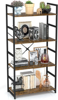 OTK 4 Tier Bookshelf, Tall Bookcase, Office Shelf Storage Organizer, Modern by OTK