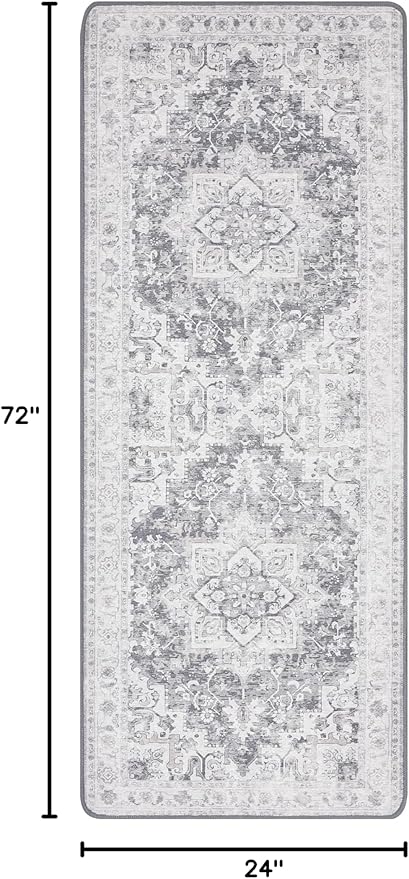GENIMO Runner Rug 2x6, Machine Washable Non Slip Vintage Hallway Runner Rug - Image 2