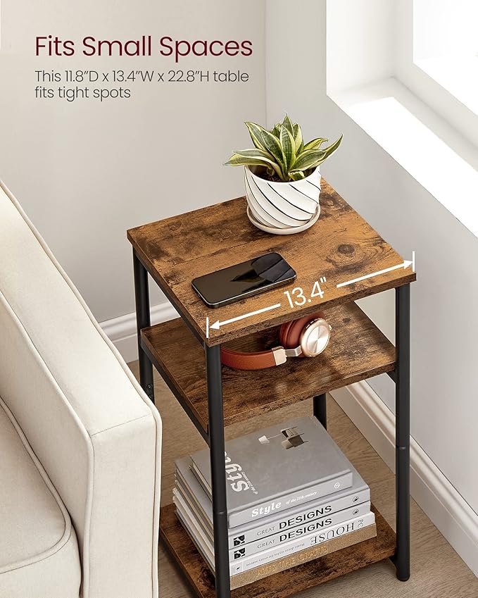 VASAGLE Side Table, Small End Table, Tall Nightstand - Image 6