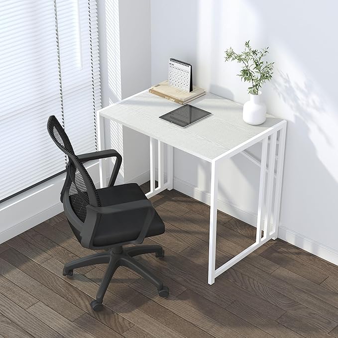 Small Folding Desk 32 inch, No Assembly Required Small Office Desk, Writing - Image 2