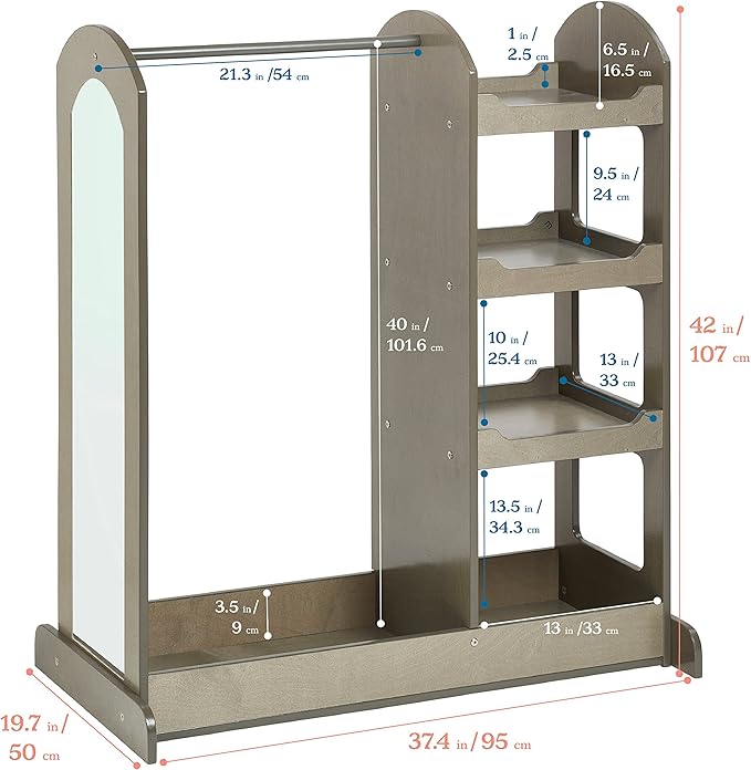 ECR4Kids Dress Up Center with Mirror, Costume Organizer - Image 2