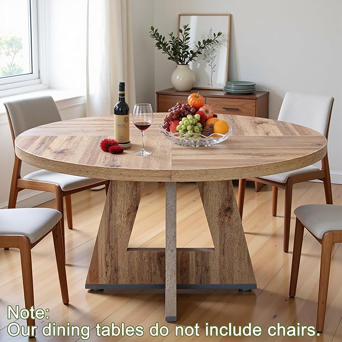 NicBex 47 Inch Round Dining Table, Wooden Dinner Table - Image 5