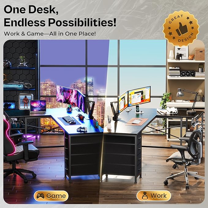 Huuger 63 Inch L Shaped Desk - Image 8