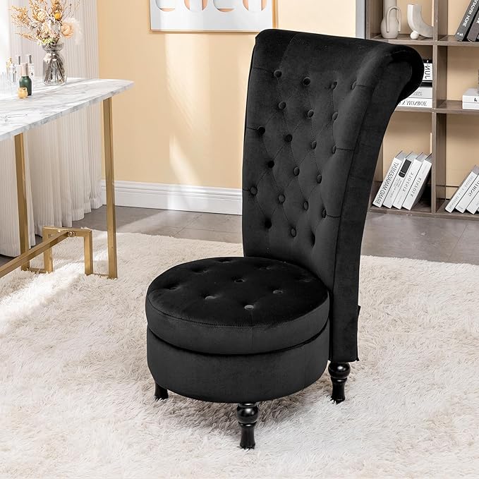 Container Furniture Direct Royal High-Back Velvet Accent Chair - Image 3