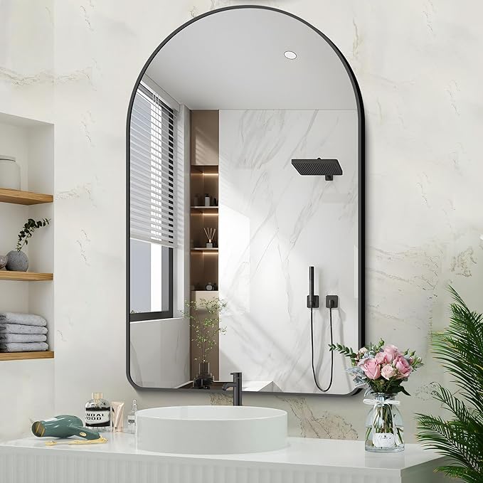 Arched Bathroom Mirror, Wall Mounted Mirror, Living Room, Vertically Hanging by GLASHOM
