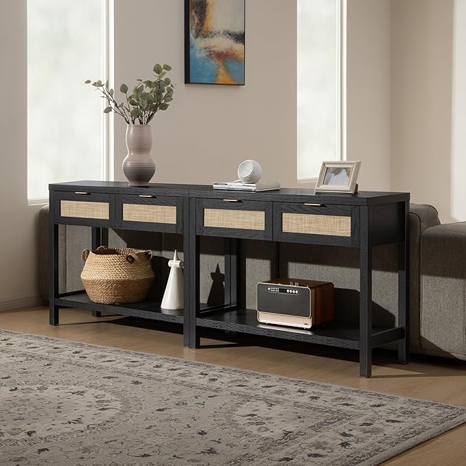 SICOTAS Black Console Table Set of 2 - Image 4