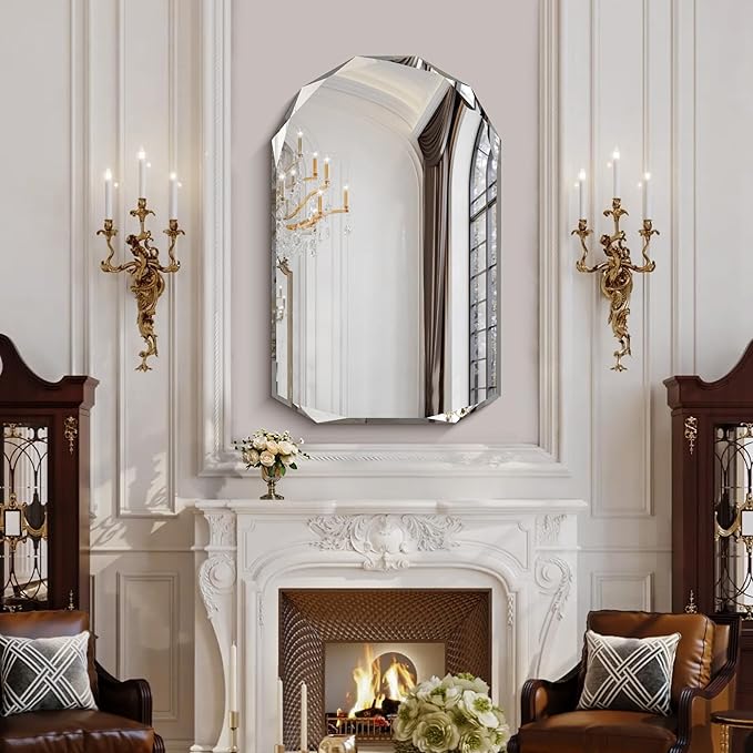 KOCUUY 30"x48" Frameless Mirror, Arched Shape - Image 2