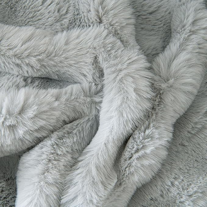 VM VOUGEMARKET Thick Faux Rabbit Fur Couch Cover 1-Piece Non-Slip Warm Soft - Image 4