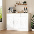 Shintenchi 3 Doors Farmhouse Sideboard Buffet Cabinet, Wood Coffee Bar Cabinet by Shintenchi