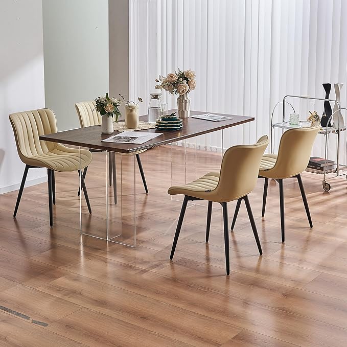 YOUNUOKE Mid-Century Modern Dining Chairs Set of 2, Armless Accent Chair - Image 5