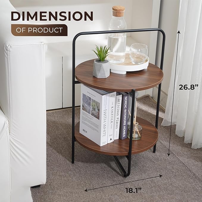 Mijas 2-Tier Side Table, Round End Table, A Stylish and Functional Addition - Image 2