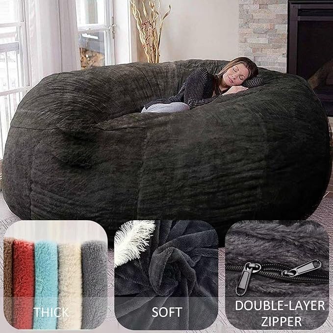 BCU 6FT Bean Bag Chair for Adults and Kids Without Filler Giant Stuffed Animal - Image 2