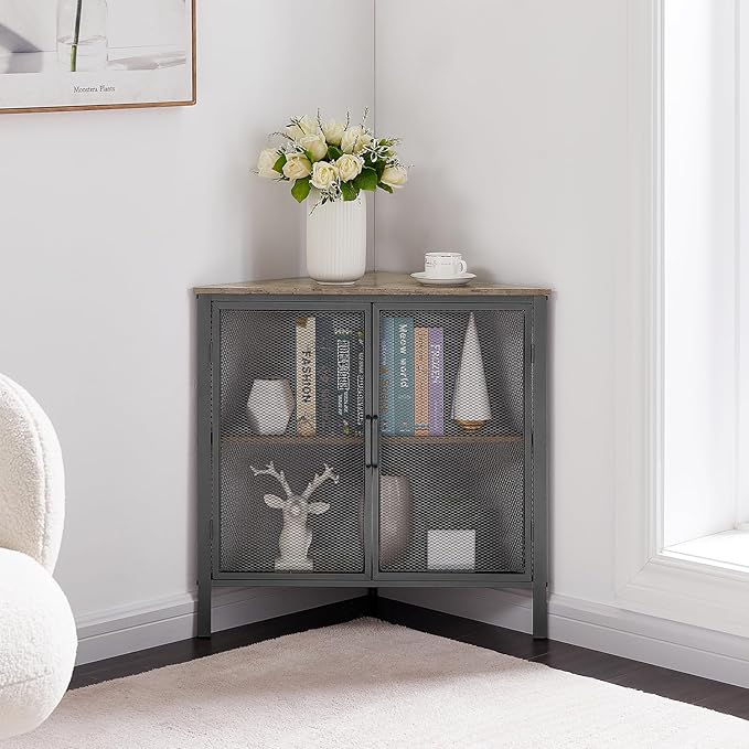 VECELO Corner Cabinet/Table, 3-Tier Shelves - Image 3