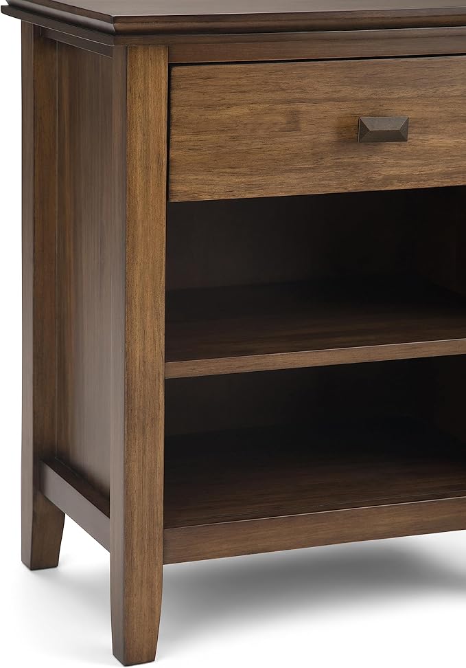 SIMPLIHOME Artisan SOLID WOOD 24 inch Wide Transitional Bedside Nightstand - Image 10