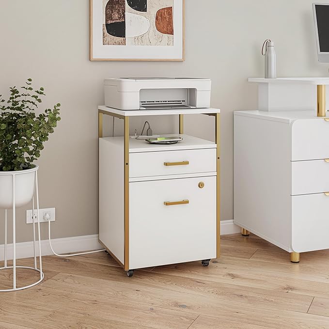 Modern 2-Drawer Rolling File Cabinet - Image 2