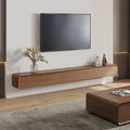 Fully-Assembled Minimalist Floating TV Stand, Modern Wall-Mounted Entertainment by POVISON