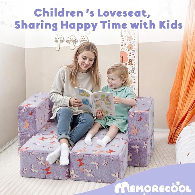 MeMoreCool Modular Kids Couch, Glow Play Toddler Couch - Image 5