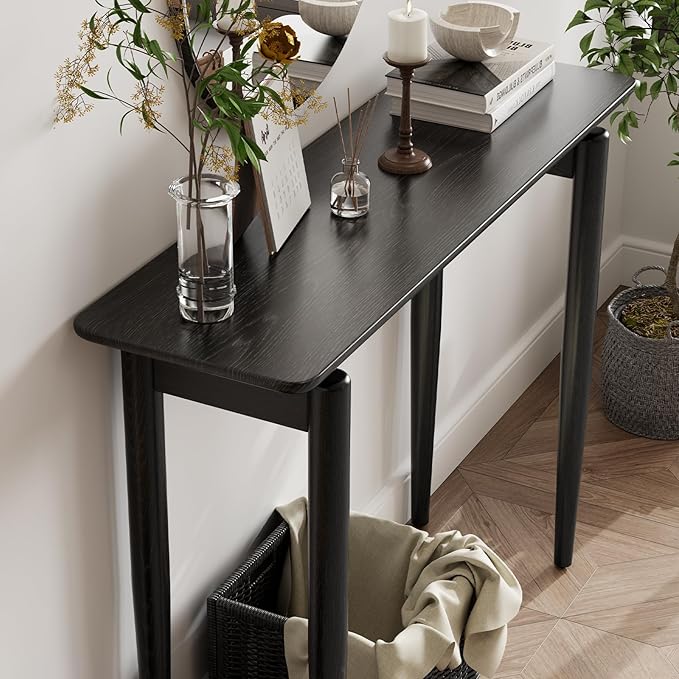 Wood Console Table Walnut Entryway Table, Thin Console Table, Sofa Tables - Image 6