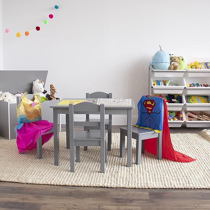 Humble Crew Kids Wooden Table and 4 Chairs Set, and Snack Time - Image 7