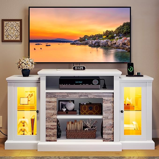 YITAHOME Modern TV Stand for 65 Inch TV, LED Entertainment Center by YITAHOME