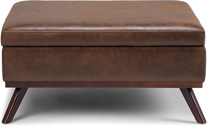 SIMPLIHOME Owen 36 inch Wide Mid Century Modern Square Coffee Table Storage - Image 4