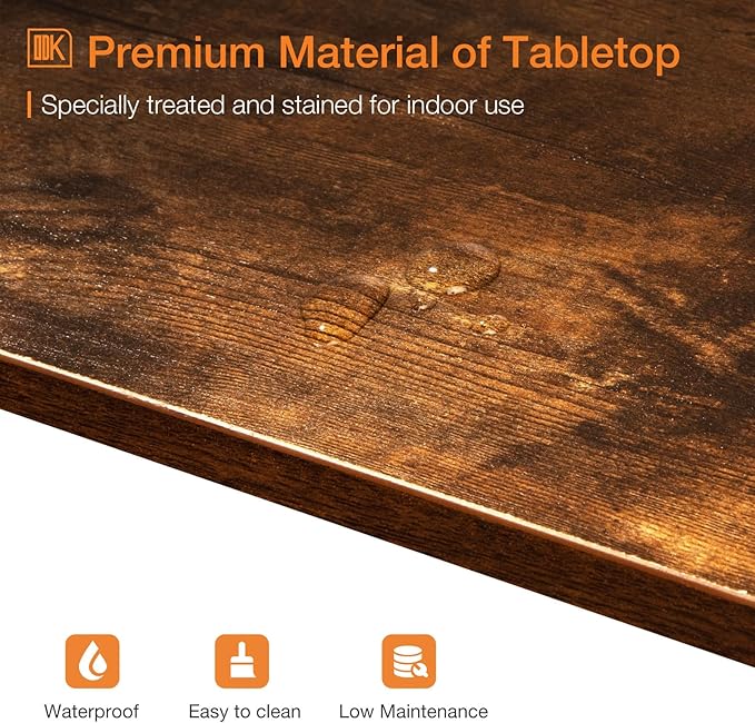 ODK 55 Inch Bar Table, Bar Height Pub Table, Counter Height Bar Table, - Image 5