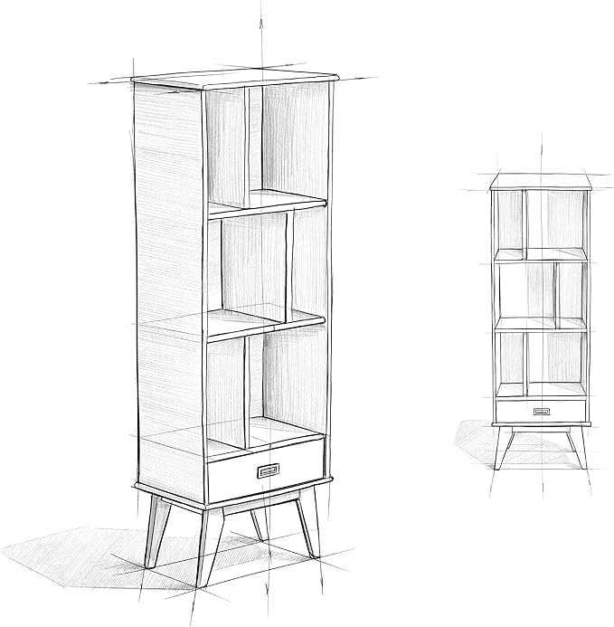 SIMPLIHOME Draper 22 inch Mid-Century Modern 6 Cubbie Bookcase - Image 12
