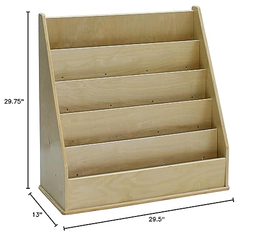 Factory Direct Partners 13132-NT Birch Book Display Stand, 5-Shelf Storage - Image 3