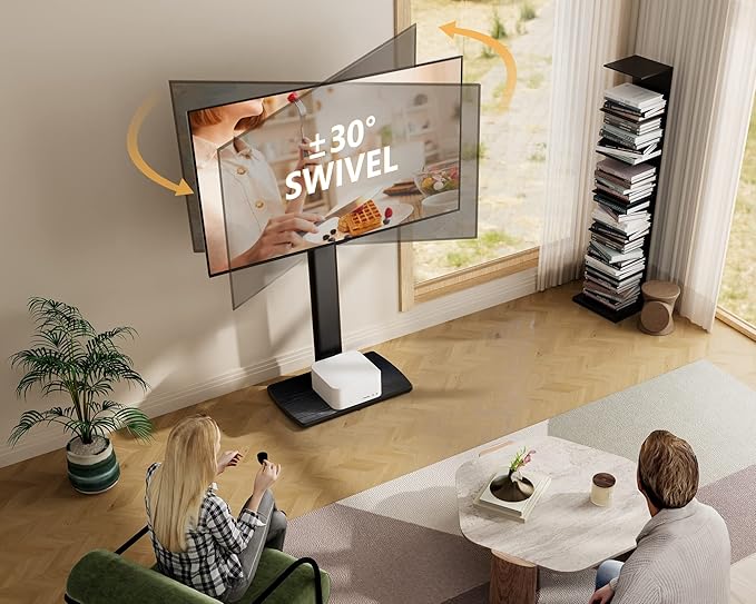 FITUEYES Floor TV Stand for Living Room, Tall Corner TV Stand Mount - Image 3