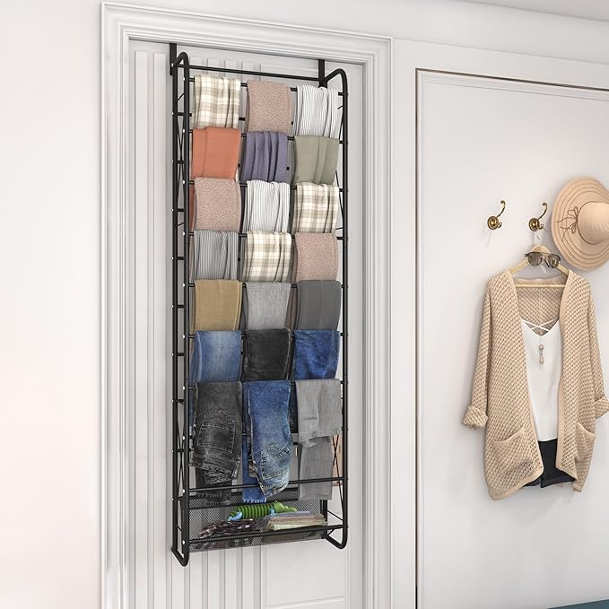 JSB 10 Tier Shoe rack Mesh fabric Over The Door Shoe Organizer X-structure - Image 5