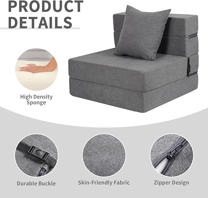 Folding Sofa Bed, High-Density Memory Foam Sofa Bed - Image 4